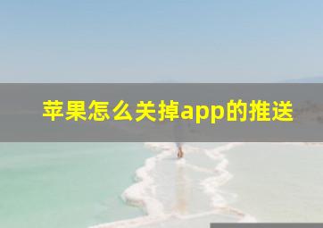 苹果怎么关掉app的推送