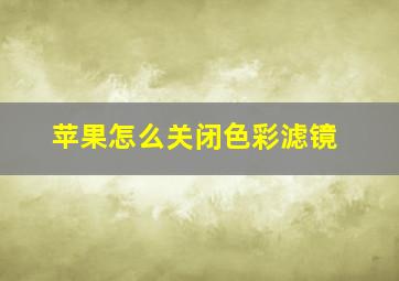 苹果怎么关闭色彩滤镜