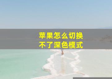 苹果怎么切换不了深色模式