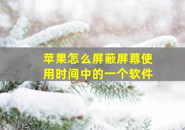 苹果怎么屏蔽屏幕使用时间中的一个软件