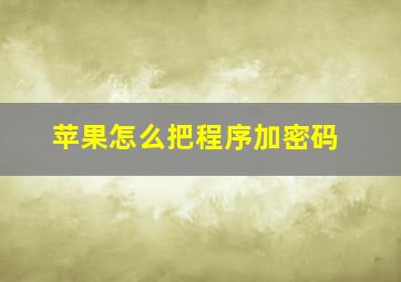 苹果怎么把程序加密码