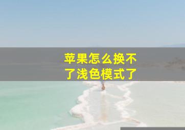 苹果怎么换不了浅色模式了