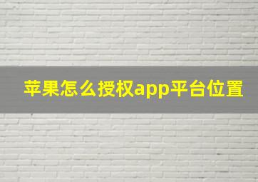 苹果怎么授权app平台位置