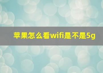 苹果怎么看wifi是不是5g