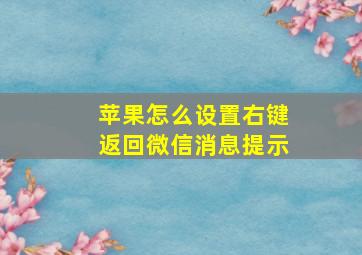 苹果怎么设置右键返回微信消息提示