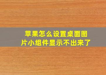 苹果怎么设置桌面图片小组件显示不出来了