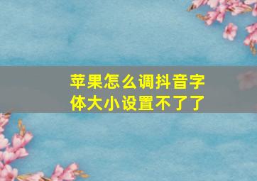 苹果怎么调抖音字体大小设置不了了