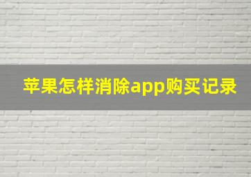 苹果怎样消除app购买记录