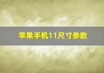 苹果手机11尺寸参数