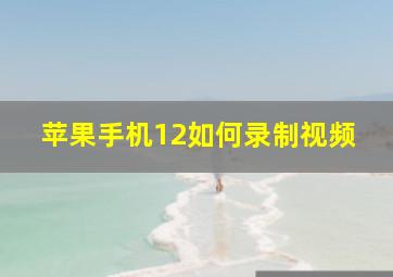 苹果手机12如何录制视频