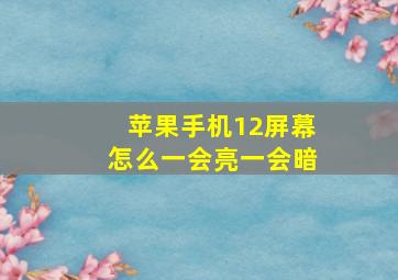 苹果手机12屏幕怎么一会亮一会暗