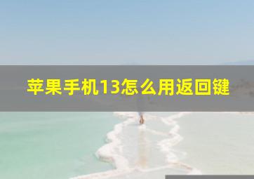 苹果手机13怎么用返回键