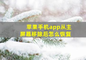 苹果手机app从主屏幕移除后怎么恢复