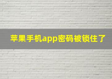 苹果手机app密码被锁住了