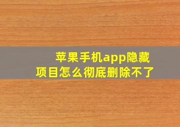 苹果手机app隐藏项目怎么彻底删除不了