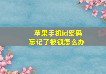 苹果手机id密码忘记了被锁怎么办