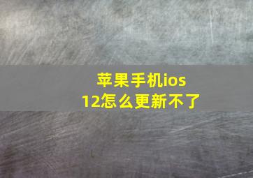 苹果手机ios12怎么更新不了