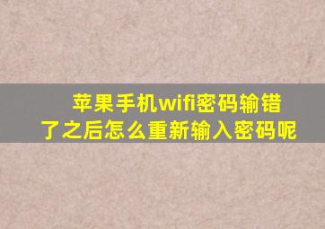 苹果手机wifi密码输错了之后怎么重新输入密码呢