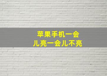 苹果手机一会儿亮一会儿不亮