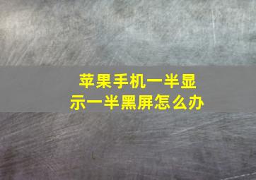 苹果手机一半显示一半黑屏怎么办