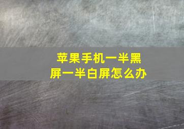 苹果手机一半黑屏一半白屏怎么办