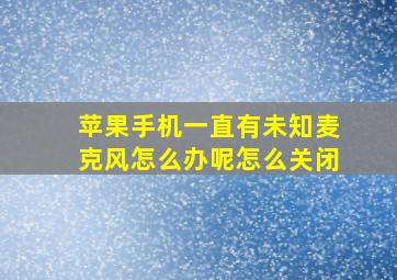 苹果手机一直有未知麦克风怎么办呢怎么关闭