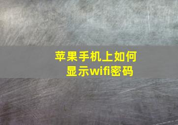 苹果手机上如何显示wifi密码