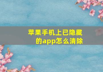 苹果手机上已隐藏的app怎么清除