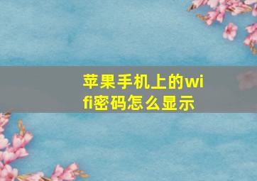 苹果手机上的wifi密码怎么显示