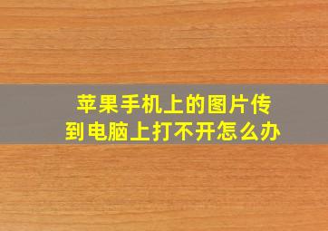 苹果手机上的图片传到电脑上打不开怎么办