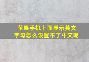 苹果手机上面显示英文字母怎么设置不了中文呢