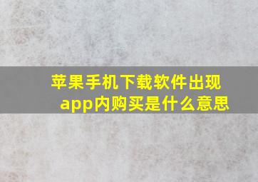 苹果手机下载软件出现app内购买是什么意思