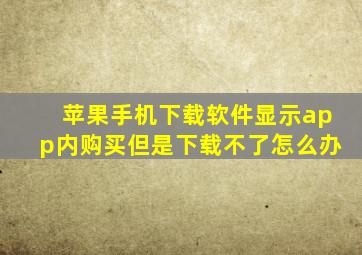 苹果手机下载软件显示app内购买但是下载不了怎么办