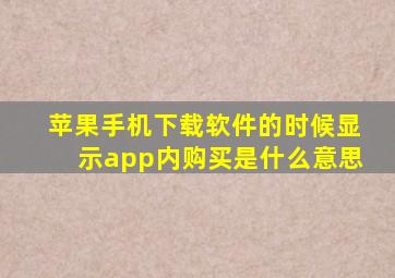 苹果手机下载软件的时候显示app内购买是什么意思