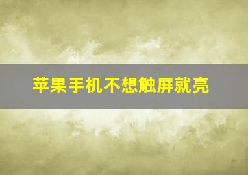 苹果手机不想触屏就亮