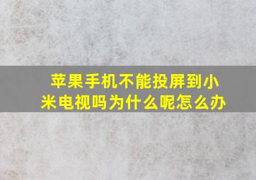 苹果手机不能投屏到小米电视吗为什么呢怎么办