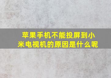 苹果手机不能投屏到小米电视机的原因是什么呢