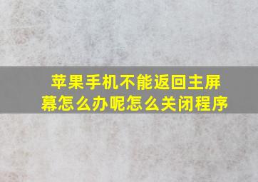 苹果手机不能返回主屏幕怎么办呢怎么关闭程序