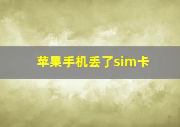 苹果手机丢了sim卡