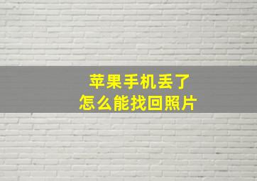 苹果手机丢了怎么能找回照片