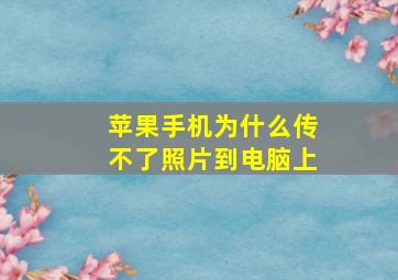 苹果手机为什么传不了照片到电脑上