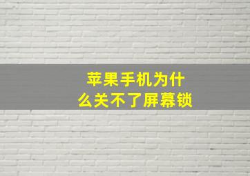 苹果手机为什么关不了屏幕锁