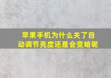 苹果手机为什么关了自动调节亮度还是会变暗呢