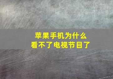 苹果手机为什么看不了电视节目了