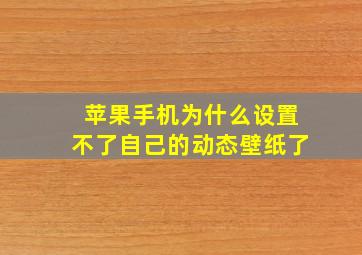 苹果手机为什么设置不了自己的动态壁纸了