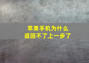 苹果手机为什么返回不了上一步了