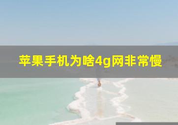 苹果手机为啥4g网非常慢