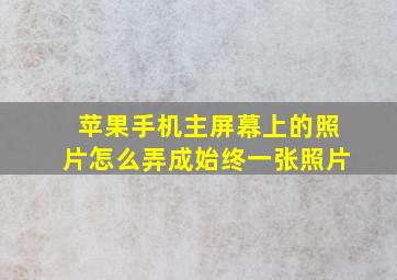 苹果手机主屏幕上的照片怎么弄成始终一张照片