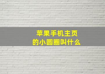 苹果手机主页的小圆圈叫什么