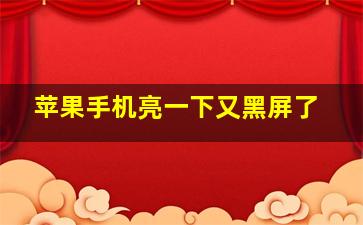 苹果手机亮一下又黑屏了